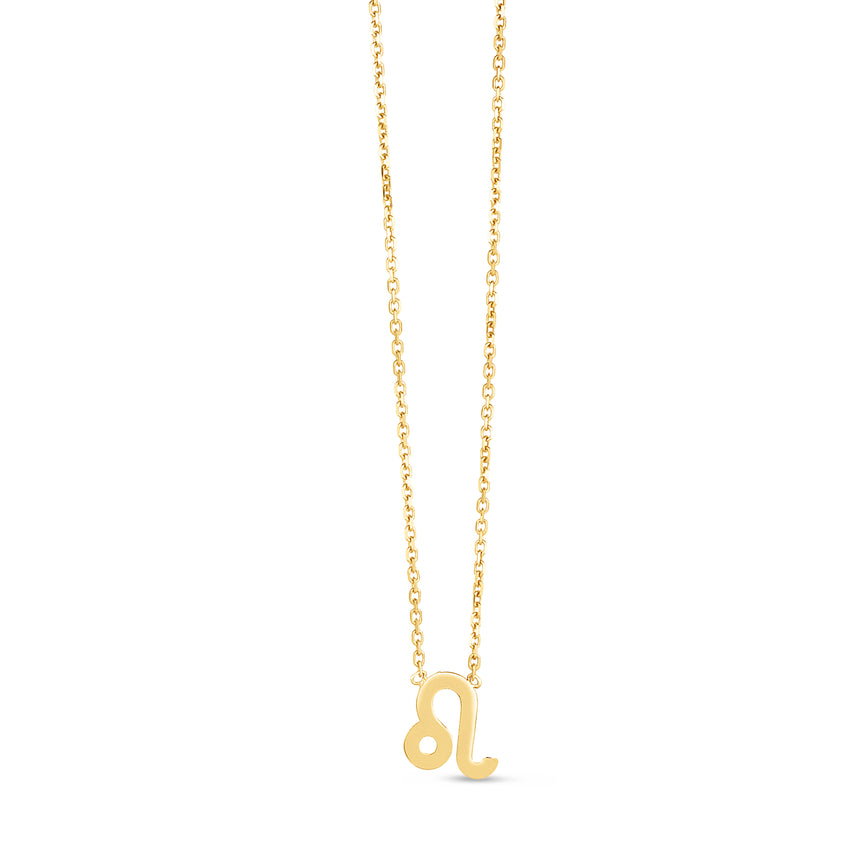14K Gold Leo Necklace-Yellow | Spring Ring
