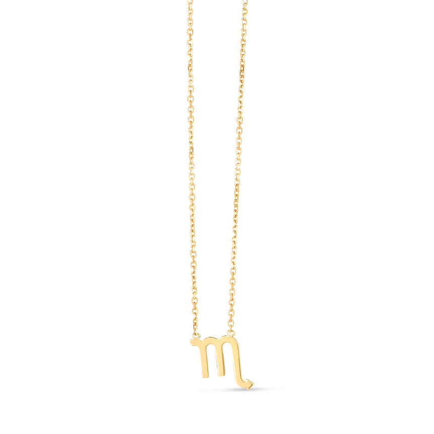 14K Gold Scorpio Necklace-Yellow | Spring Ring