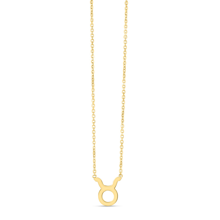 14K Gold Taurus Necklace-Yellow | Spring Ring
