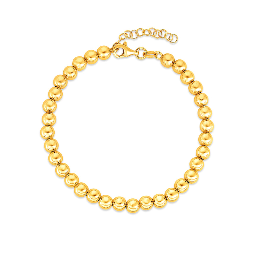 14K Gold 5mm Bead Chain-Yellow | Pear Shaped Lobster