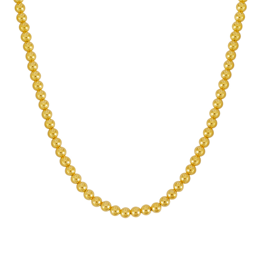 14K Gold 6mm Bead Chain-Yellow | Lobster