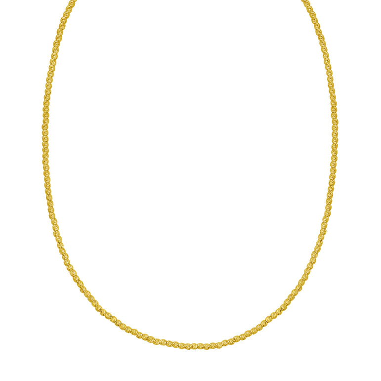 14K 2.3mm Bead Chain Bracelet-Yellow | Lobster
