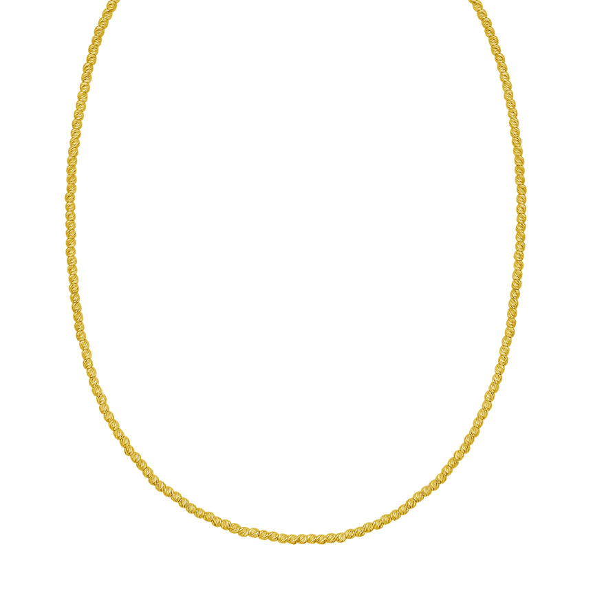 14K 2.3mm Bead Chain Bracelet-Yellow | Lobster