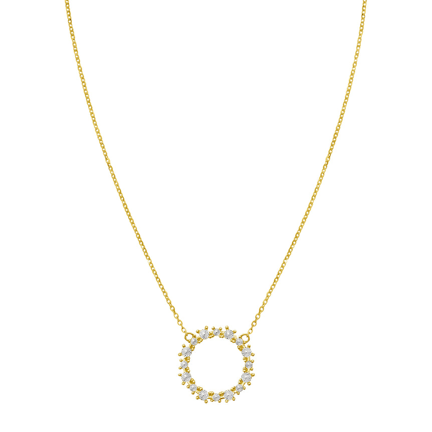 14K Diamon'Oro Circle Necklace-Two-tone | Lobster