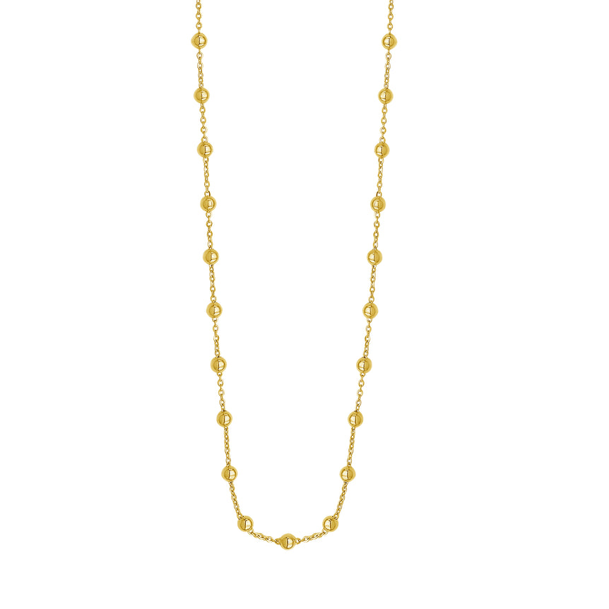 14K Layering Saturn Bead Necklace-Yellow | Lobster