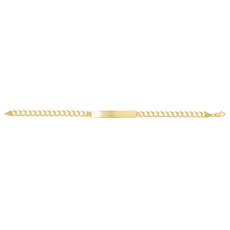 14K 5.7mm Curb ID Bracelet-Yellow | Lobster