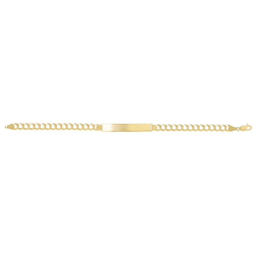 14K 5.7mm Curb ID Bracelet-Yellow | Lobster
