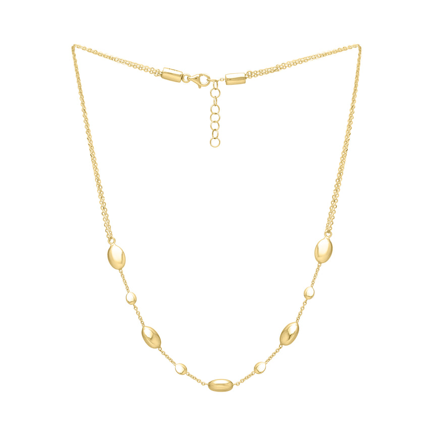 14K Adjustable Puff Pebble Bracelet/Anklet-Yellow | Lobster