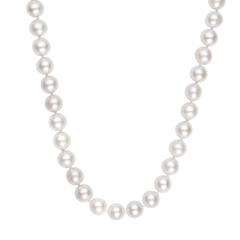 14K 8-9mm Pearl Necklace-Yellow | Ball