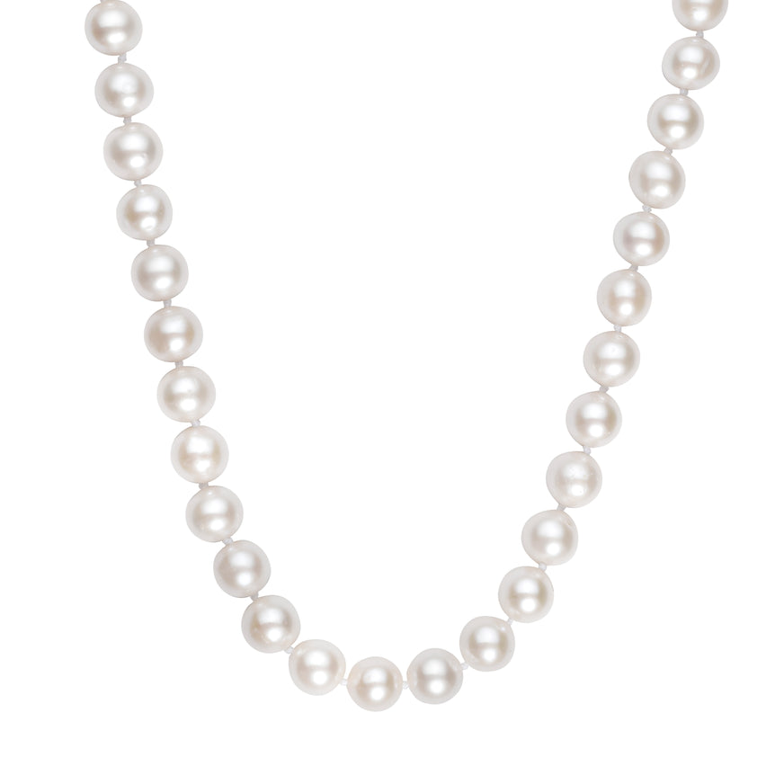 14K 8-9mm Pearl Necklace-Yellow | Ball