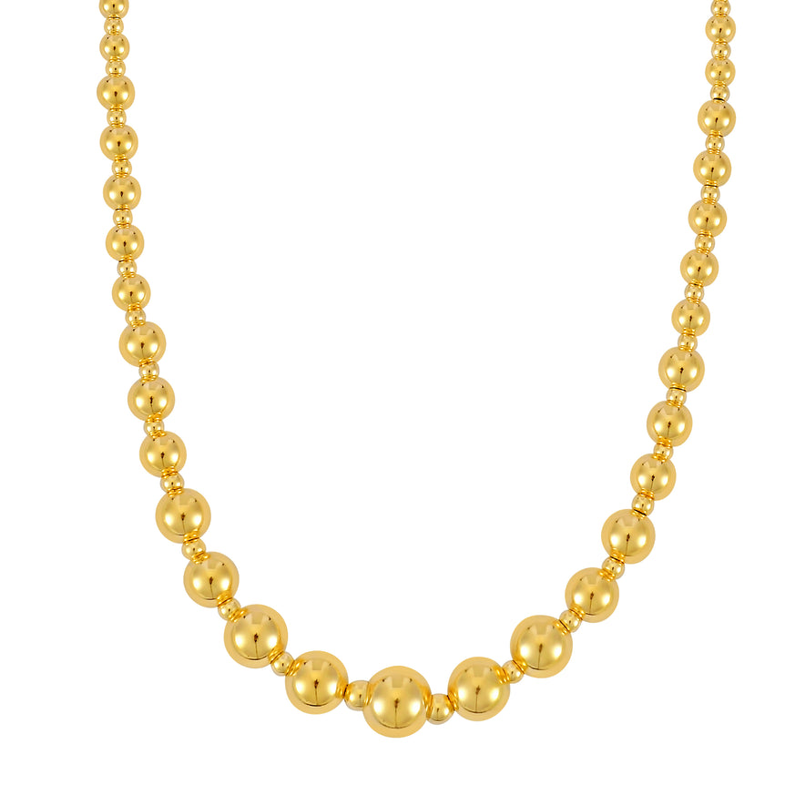 14K Gold Graduated Statement Pallina Necklace-Yellow | Pear Shaped Lobster