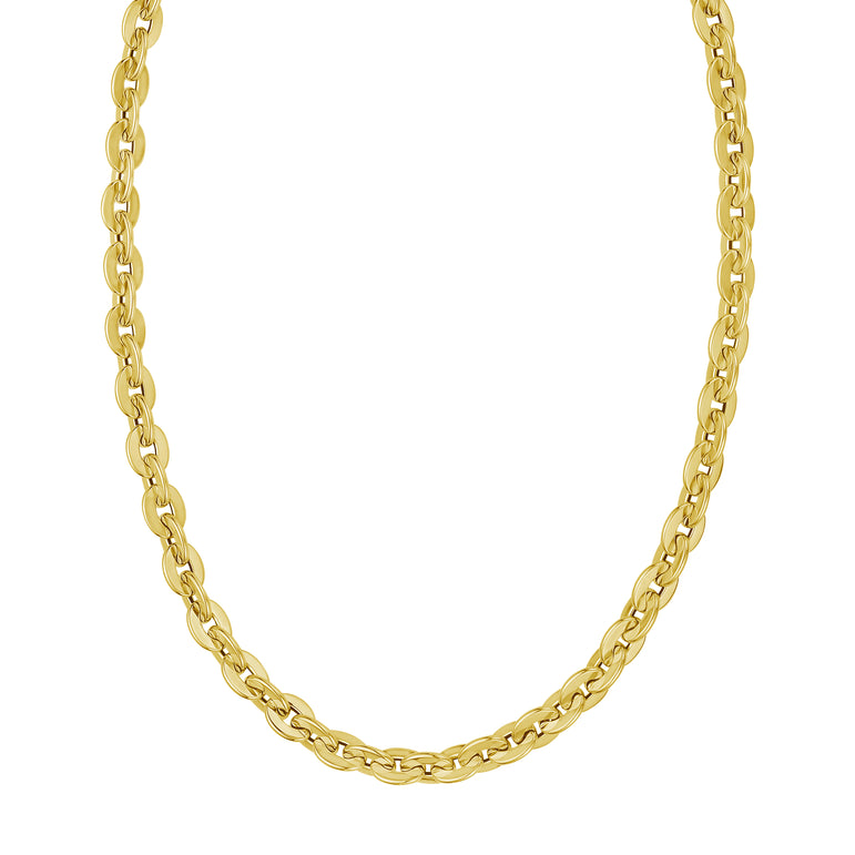 14K Mirror Rolo Link Chain-Yellow | Lobster