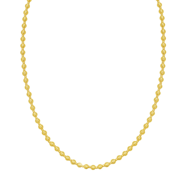 14K Disco DC Bead Necklace-Yellow | Lobster