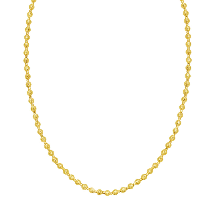 14K Disco DC Bead Necklace-Yellow | Lobster