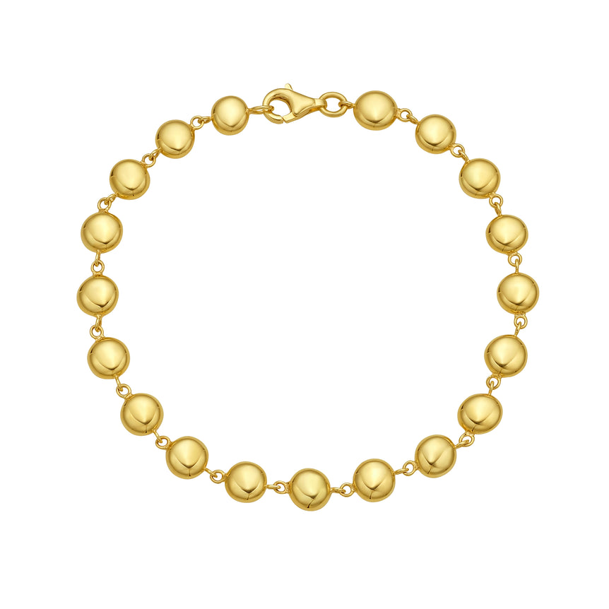 14K Polished Pebbles Bracelet-Yellow | Lobster