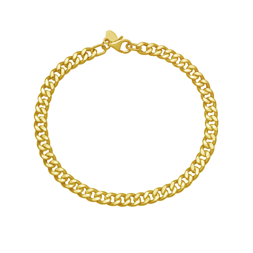 14K Petite Faceted Cuban Link Chain-Yellow | Lobster
