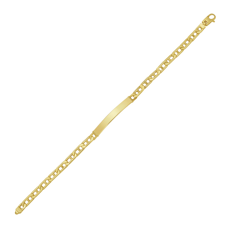 14K Gold Mariner ID Bracelet-Yellow | Lobster