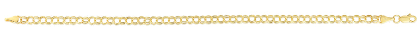 14K Gold Mini Double Link Charm Bracelet-Yellow | Lobster