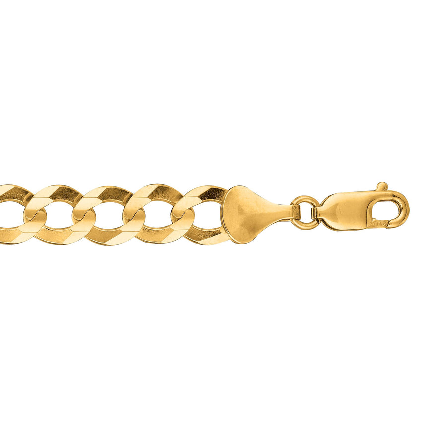 14K Gold 8.2mm Comfort Curb Chain -Yellow | Lobster