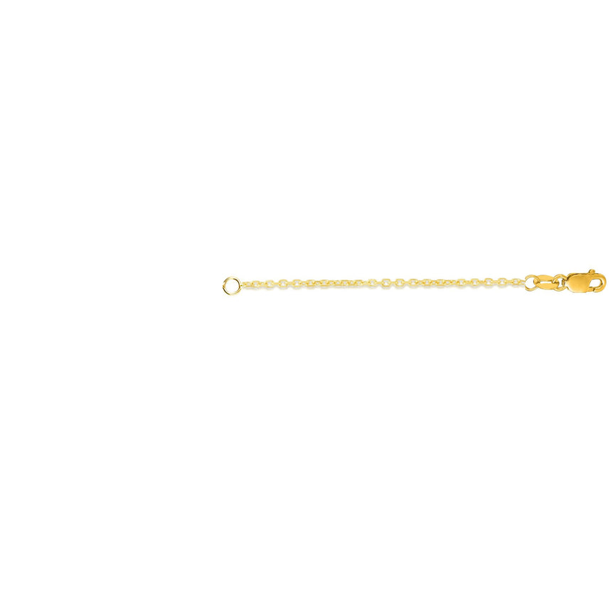 14K Gold 1.8mm Cable Chain 3" Extender -Yellow | Lobster