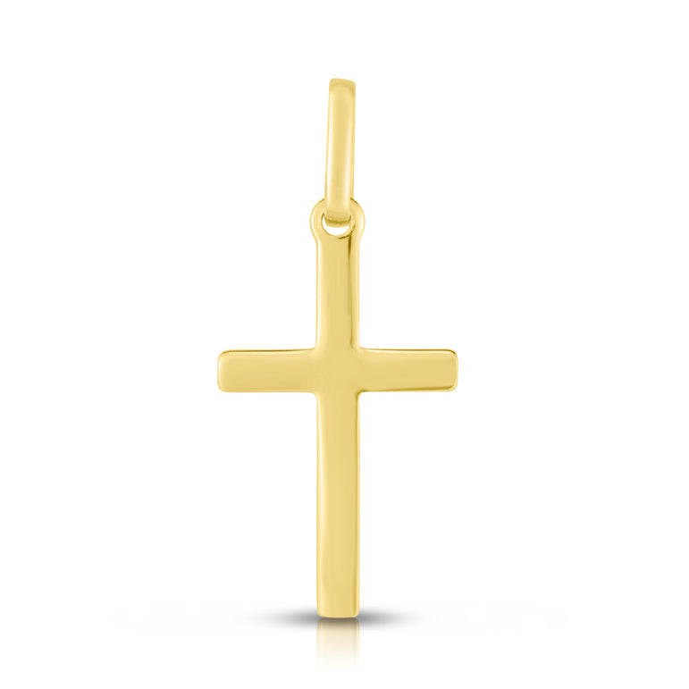14K Gold Small Flat Cross-Yellow