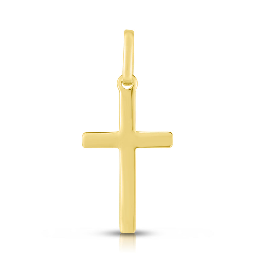 14K Gold Small Flat Cross-Yellow
