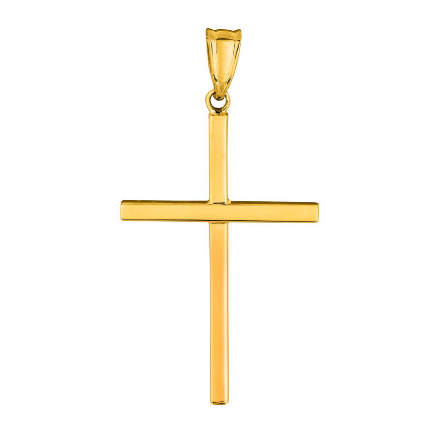14K Gold Thin Cross-Yellow