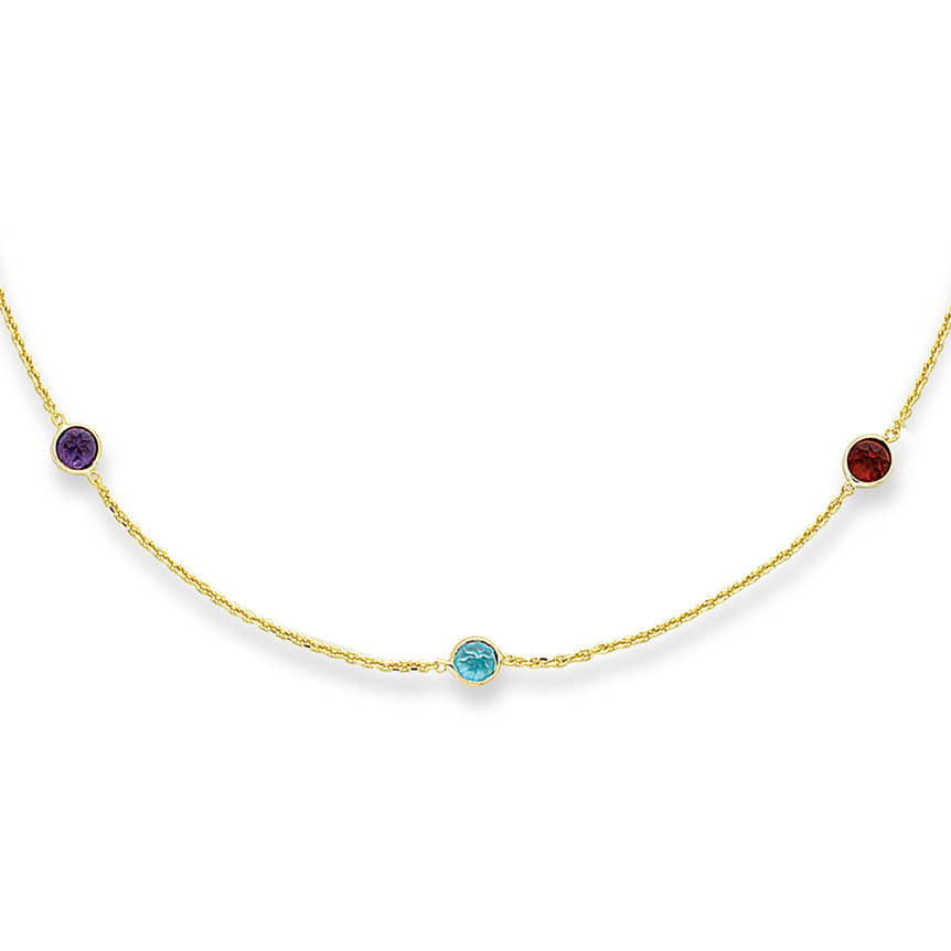 14K Gold Semi-Precious Necklace-Yellow | Spring Ring