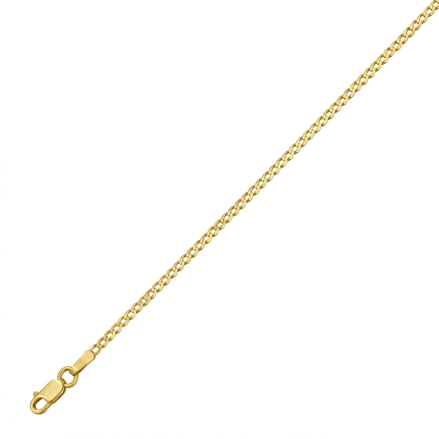 14K Gold 2.2mm Comfort Curb Chain-Yellow | Lobster