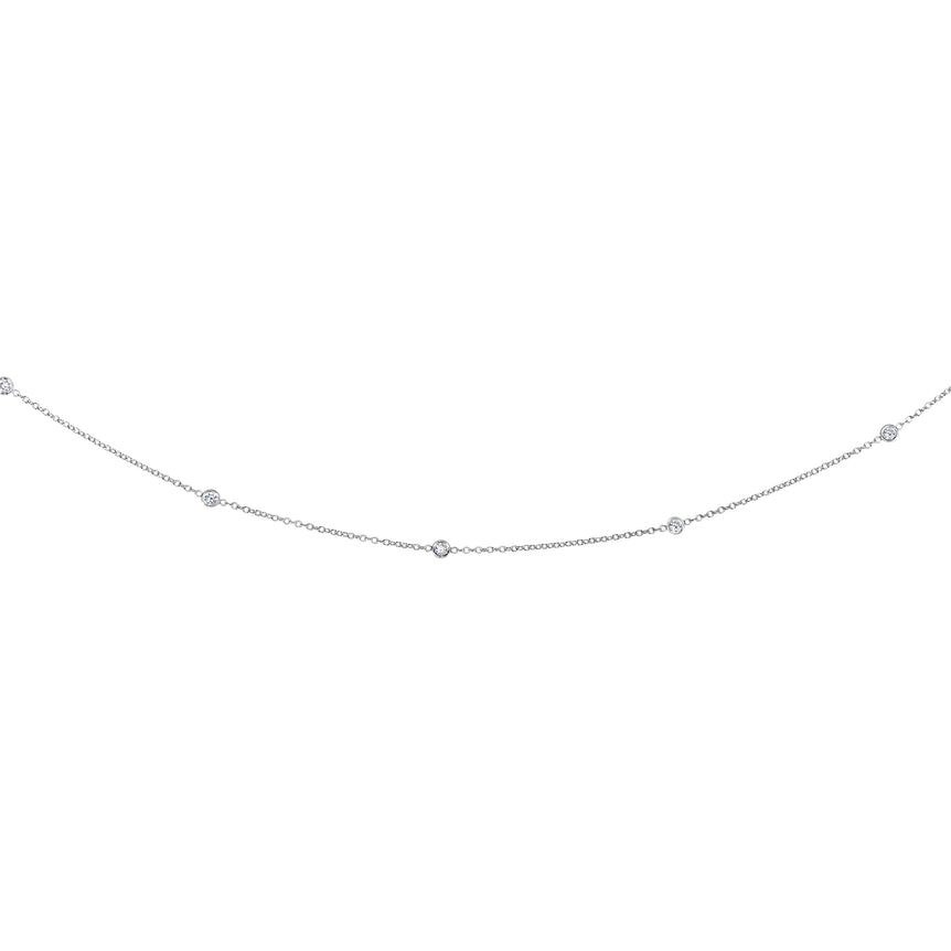 14K Gold .25ct Diamonds by the Yard Necklace-White | Lobster