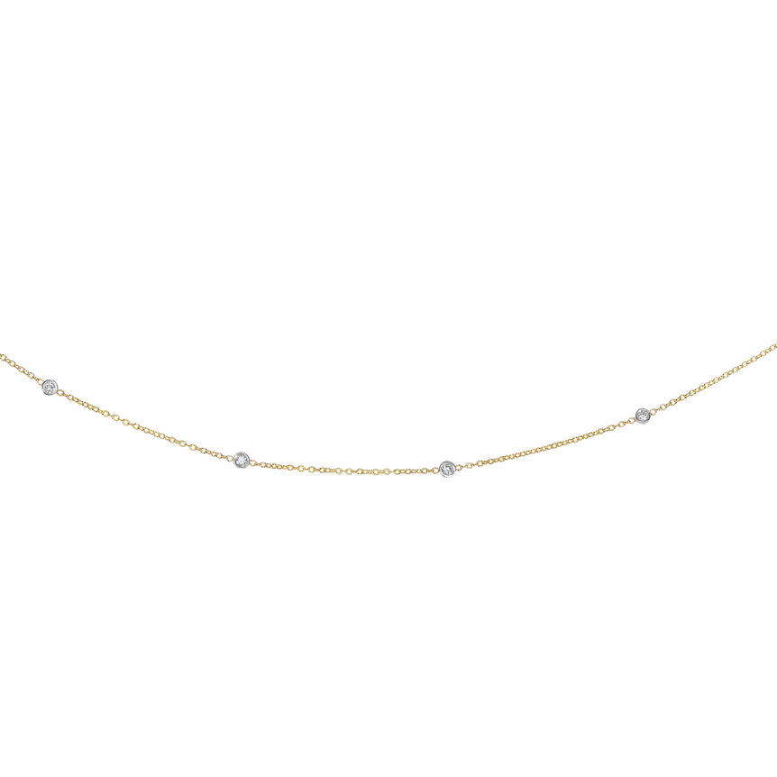 14K Gold .25ct Diamonds by the Yard Necklace-Yellow | Lobster