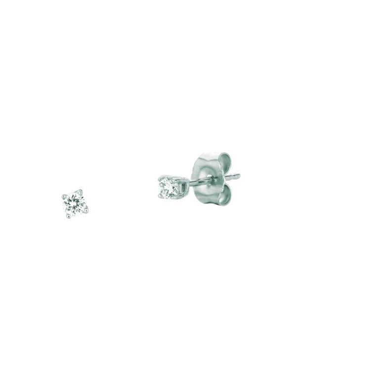 14K Gold .10ct I-J/I1 Round Diamond Stud Earring-White | Push Back