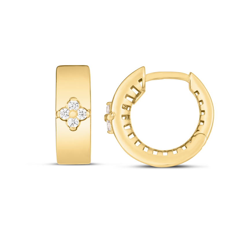 14K Trilogy Diamond Clover Earring-Yellow | Snap