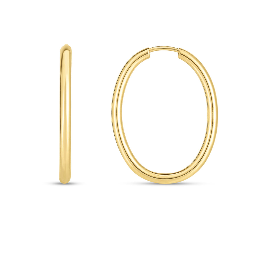 14K Endless Oval Hoop-Yellow | Endless