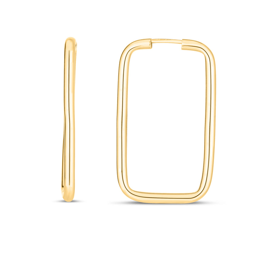 14K Endless Rectangle Hoops-Yellow | Endless