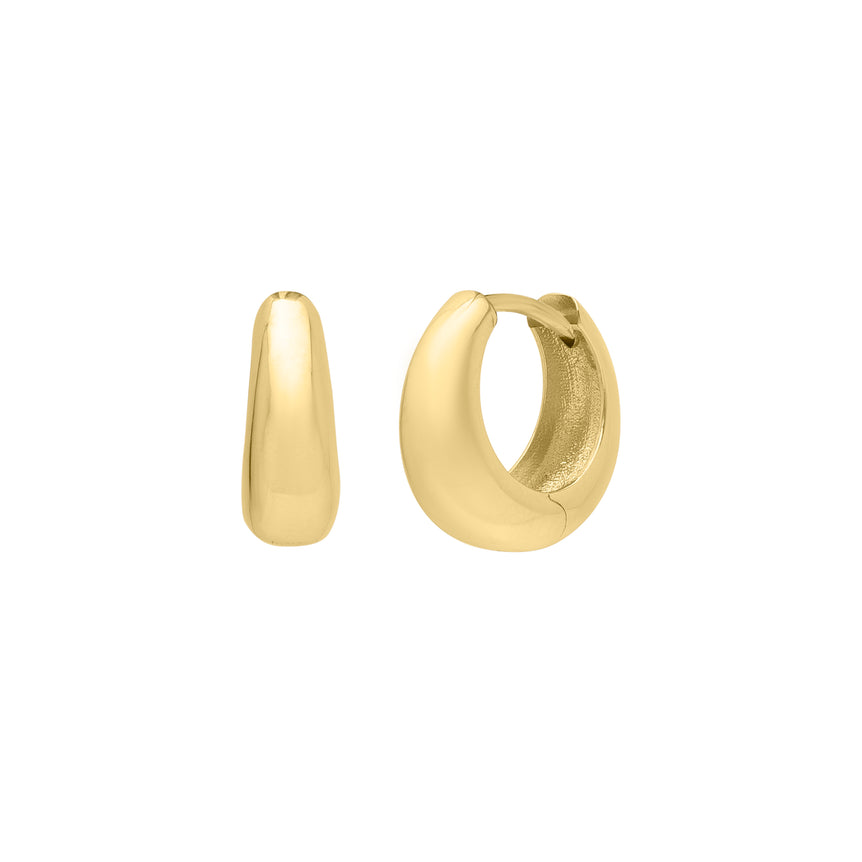 14K Tapered Huggie Hoops -Yellow | Snap