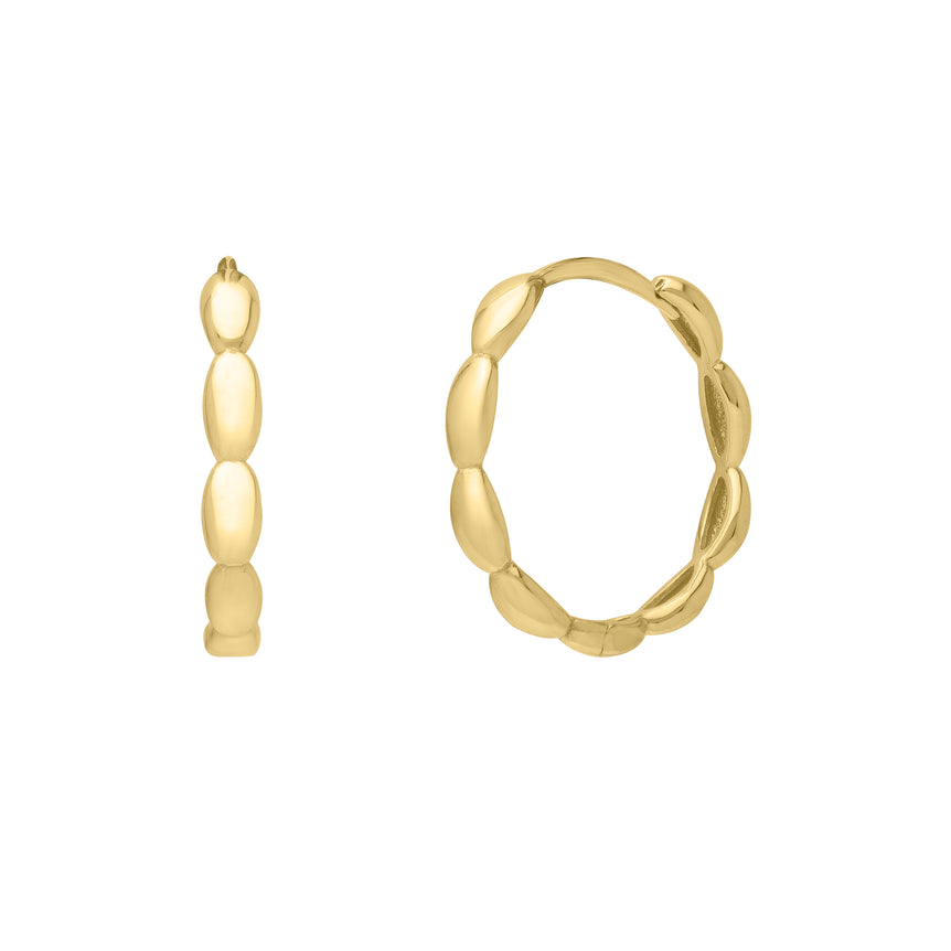 14K Medium Rice Hoops -Yellow | Snap