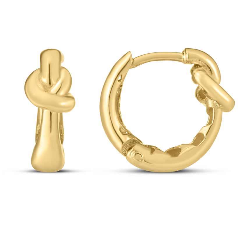 14K Gold Loveknot Hoops-Yellow | Snap