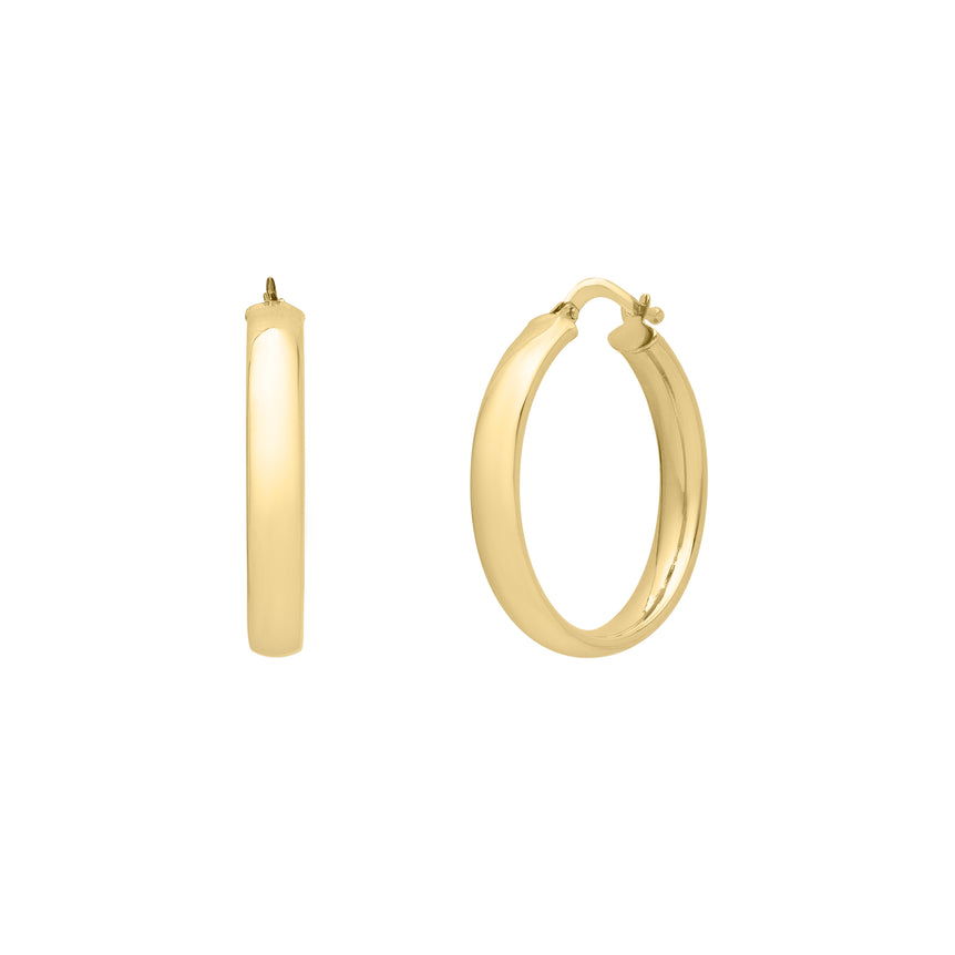 14K Small Wedding Hoops -Yellow | Hinged
