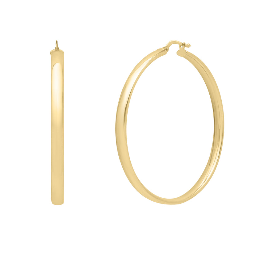 14K Large Wedding Hoops -Yellow | Hinged