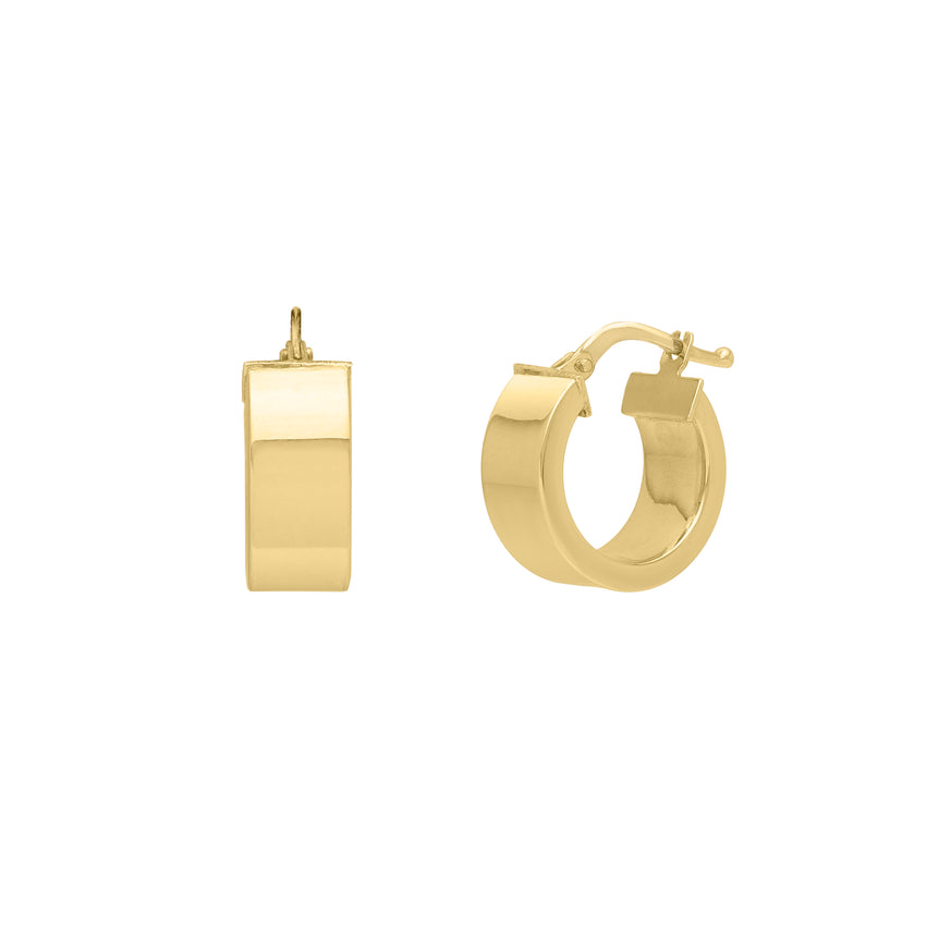 14K Small Square Tube Hoops -Yellow | Hinged