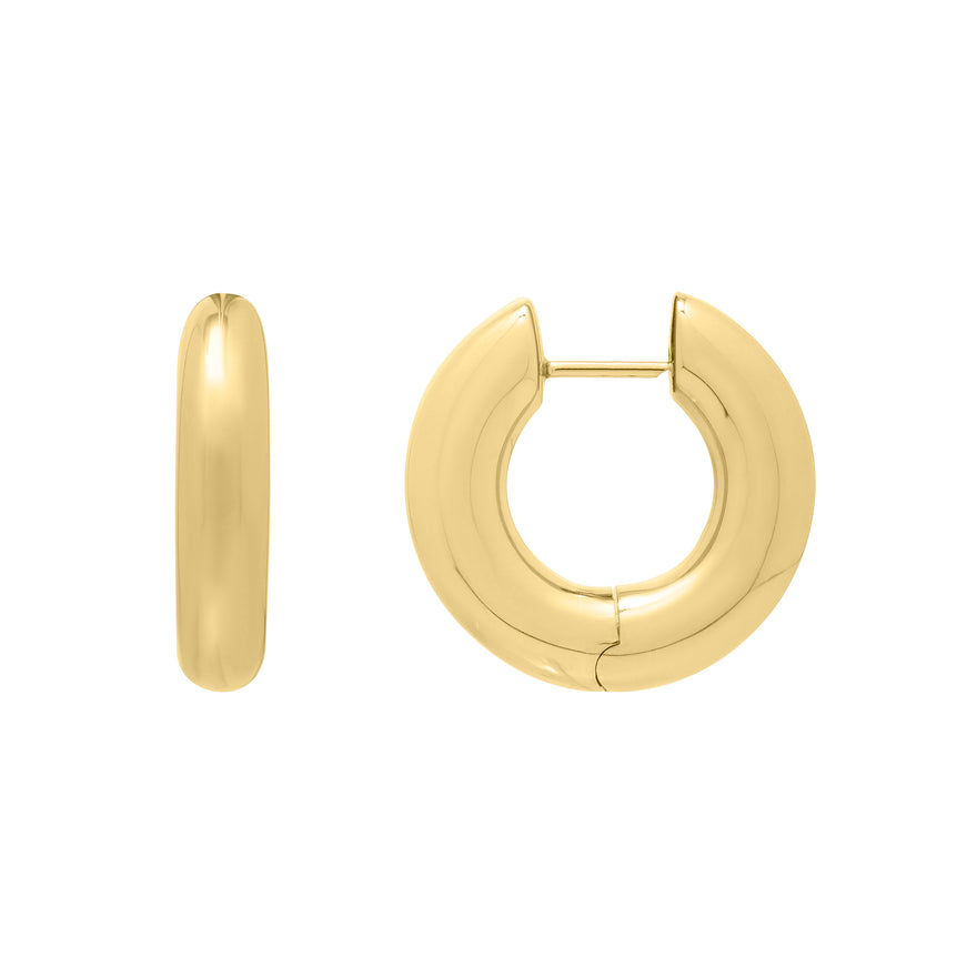 14K Gold Round Large Electroform Hoops-Yellow | Snap