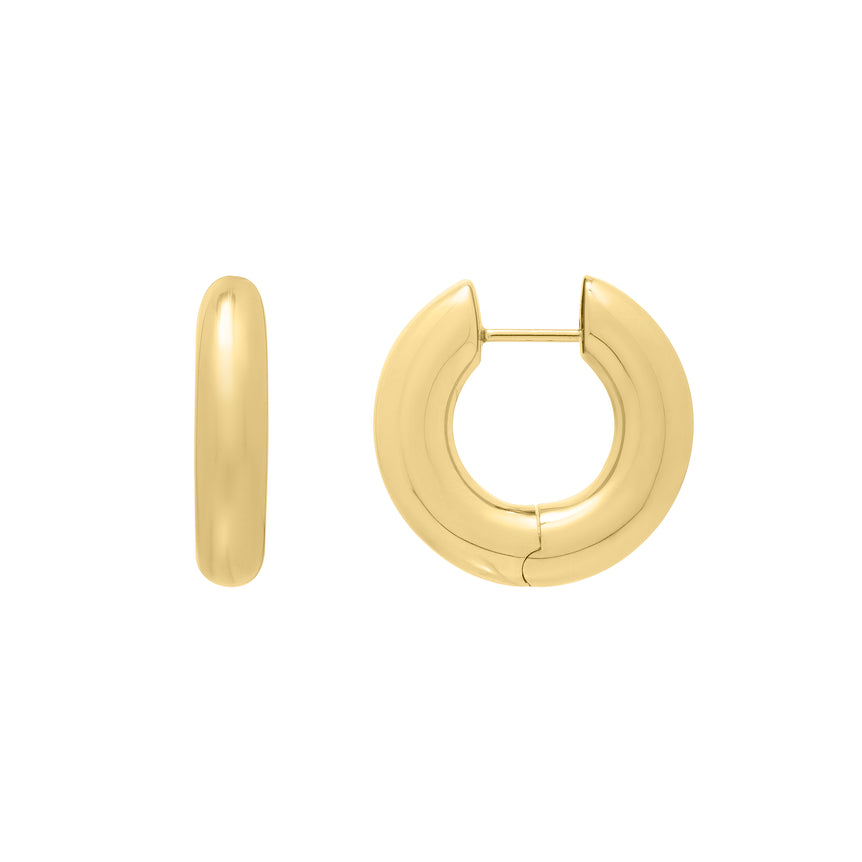 14K Gold Round Medium Electroform Hoops-Yellow | Snap