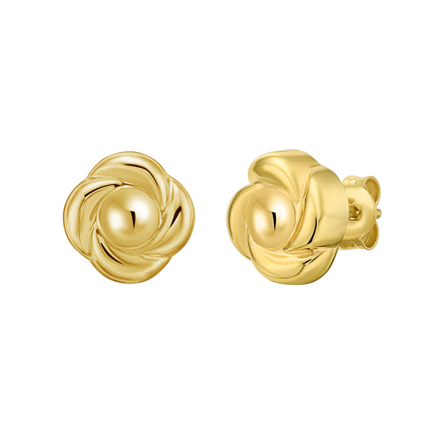 14K Floral Studs-Yellow | Push Back