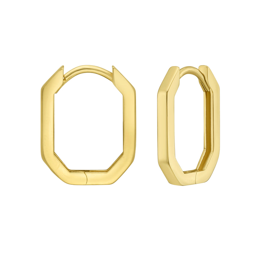 14K Hexagon Hoops-Yellow | Snap