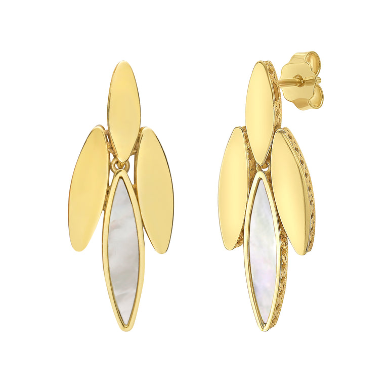 14K La Grand Dame Earrings-Yellow | Push Back