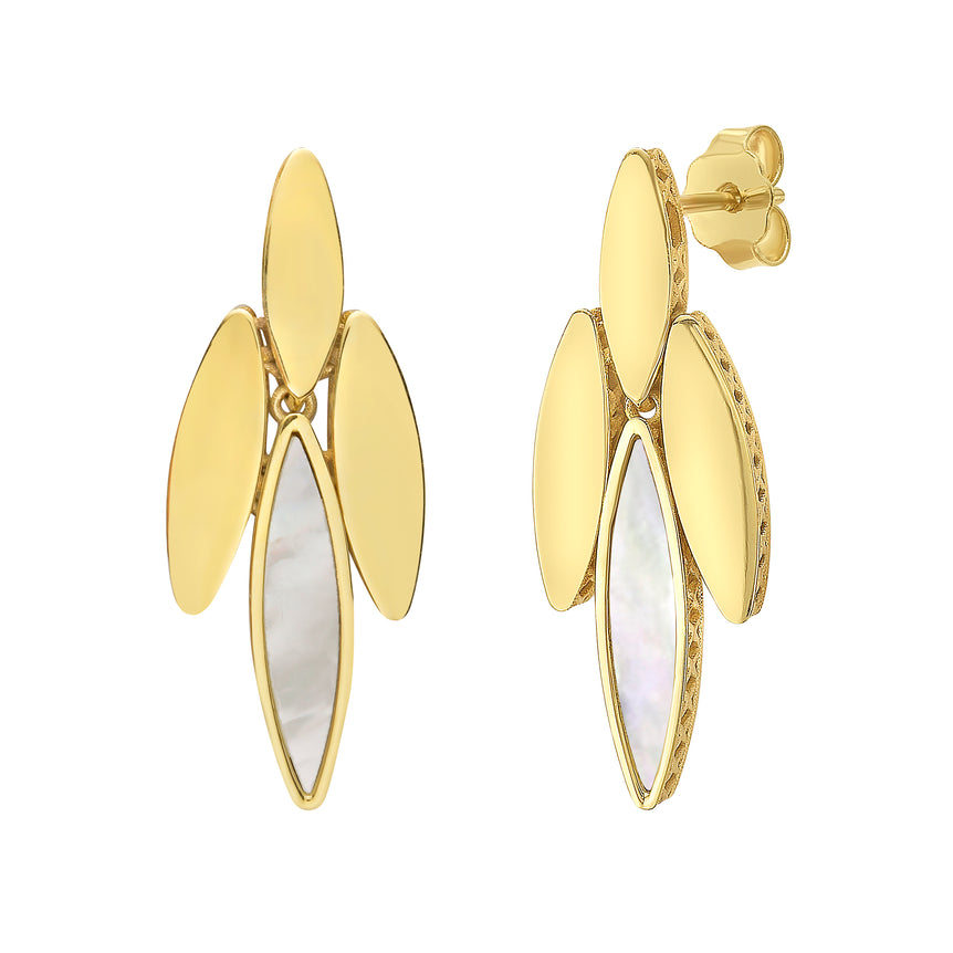 14K La Grand Dame Earrings-Yellow | Push Back