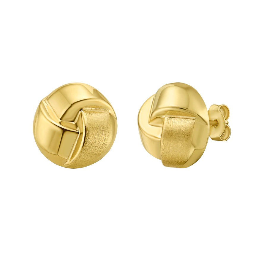 14K Fancy Knot Studs-Yellow | Push Back