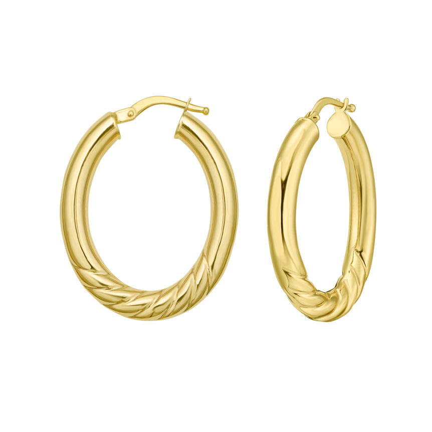 14K Twisted Medium Hoops-Yellow | Hinged