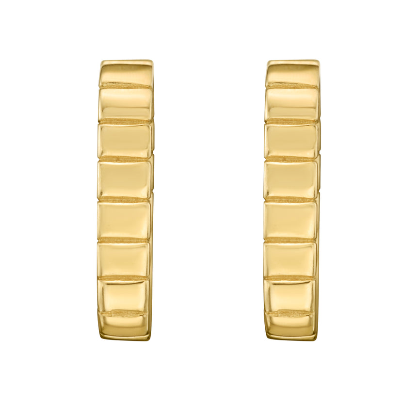 14K Gold Polished Oval Hoops-Yellow | Snap